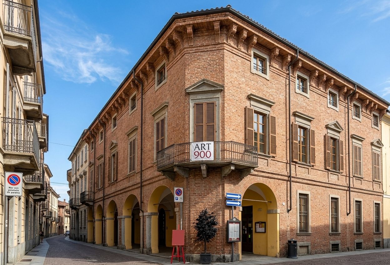 Palazzo Crova and the arcaded old centre of Nizza Monferrato